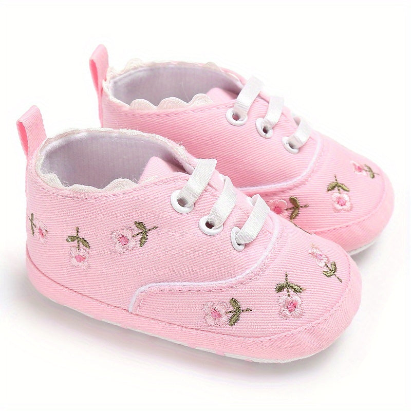 Infant Baby Girls Canvas Shoes, Soft-soled Anti-slip Booties