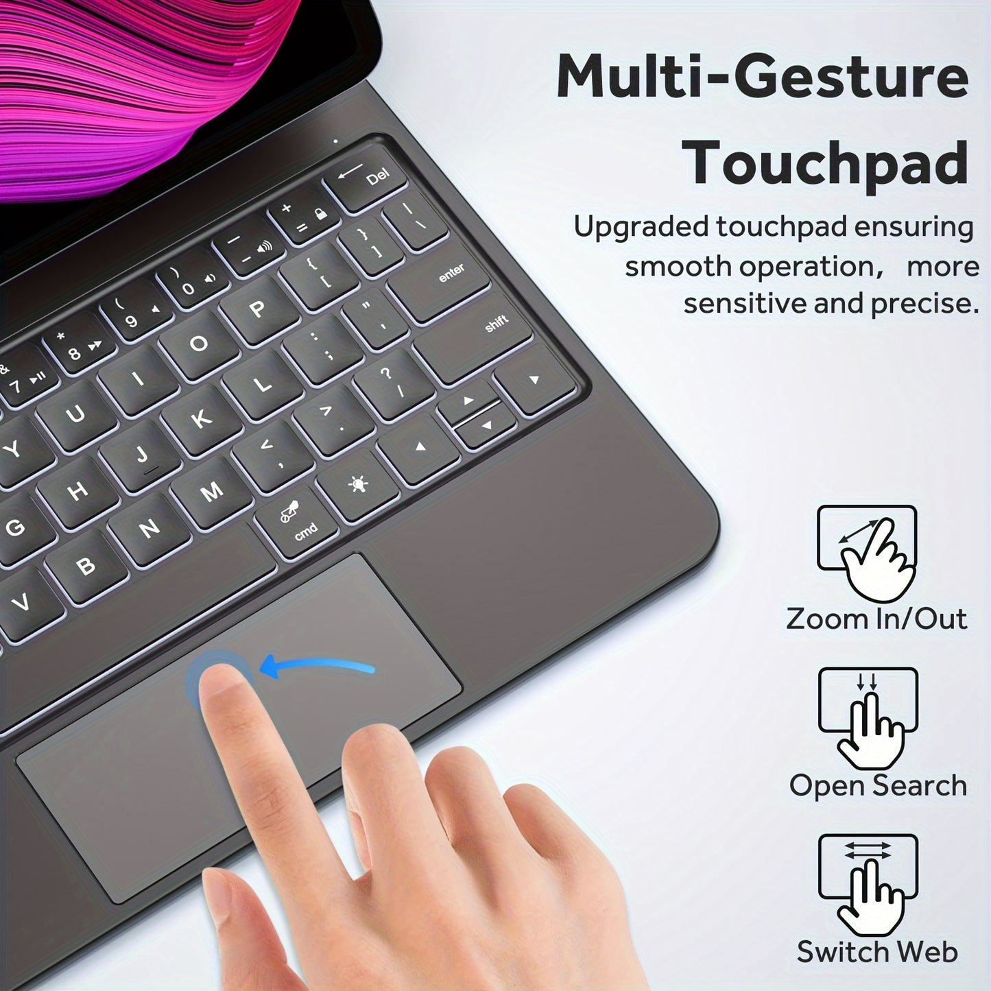 CHESONA Magic Keyboard For IPad Air 11-inch (M2) 2024 & IPad Pro 11 Inch (4th/3rd/2nd/1st Gen)
