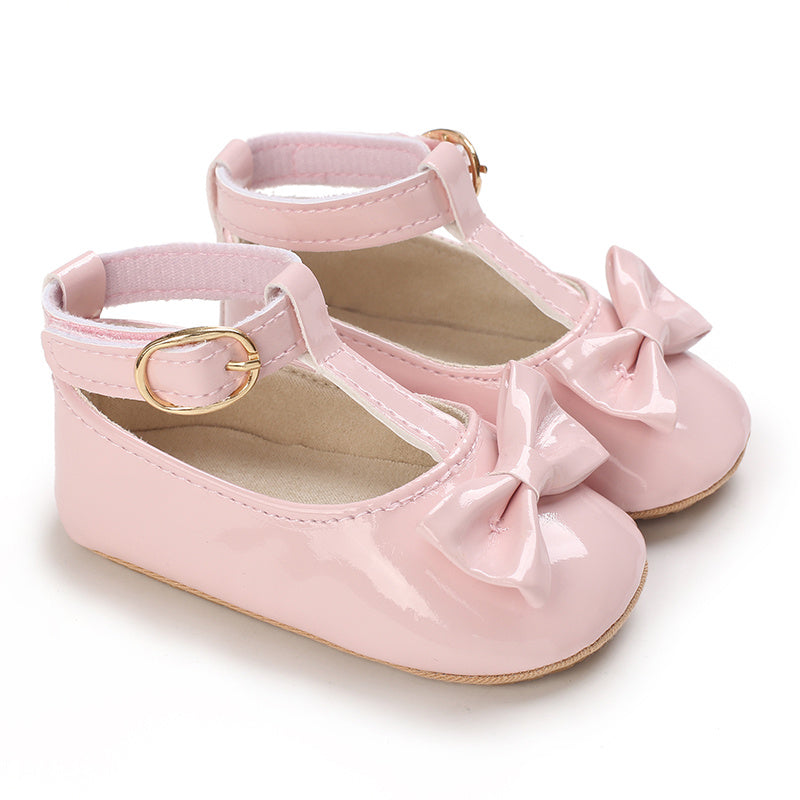 Baby Girls' Prewalker Mary Jane Flats - Soft Leather, Bow Decor, Comfortable Walking