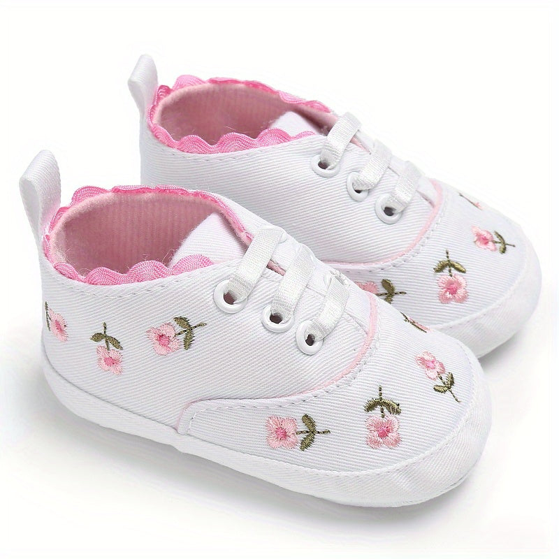 Infant Baby Girls Canvas Shoes, Soft-soled Anti-slip Booties