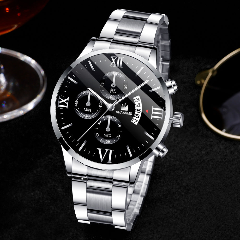 A Set Consisting Of A Men's Business Quartz Watch With Faux Three Subdials