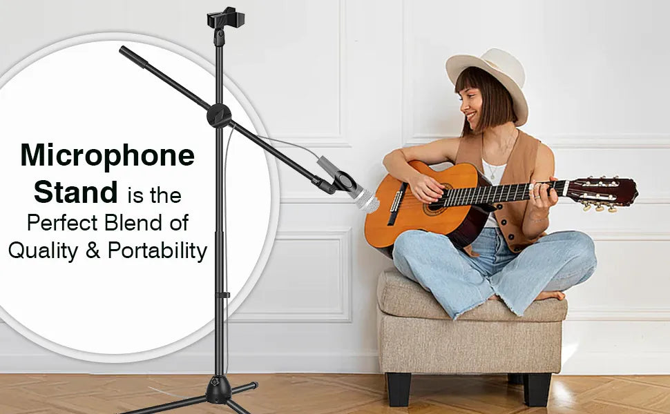 360 Degree Rotating + Dual Mic - MS DBL 5 Core Tripod Mic Stand Microphone Stands