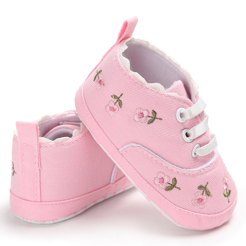Infant Baby Girls Canvas Shoes, Soft-soled Anti-slip Booties