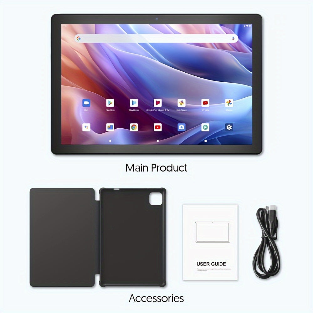 10.1 Inch Android 12 Tablet Pc, 64GB ROM 256GB Expand, Quad-Core Tablets