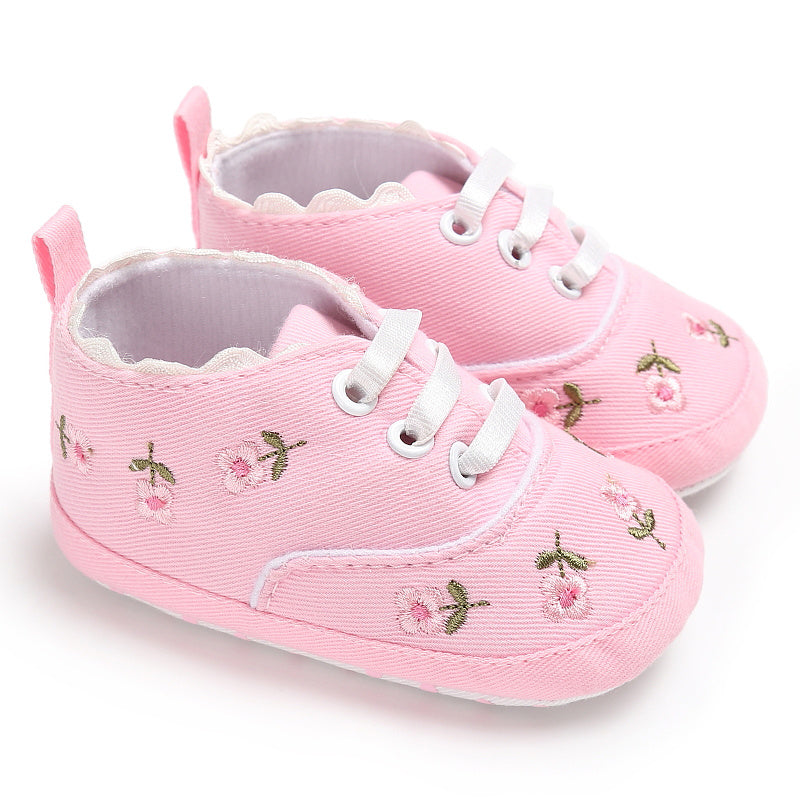 Infant Baby Girls Canvas Shoes, Soft-soled Anti-slip Booties
