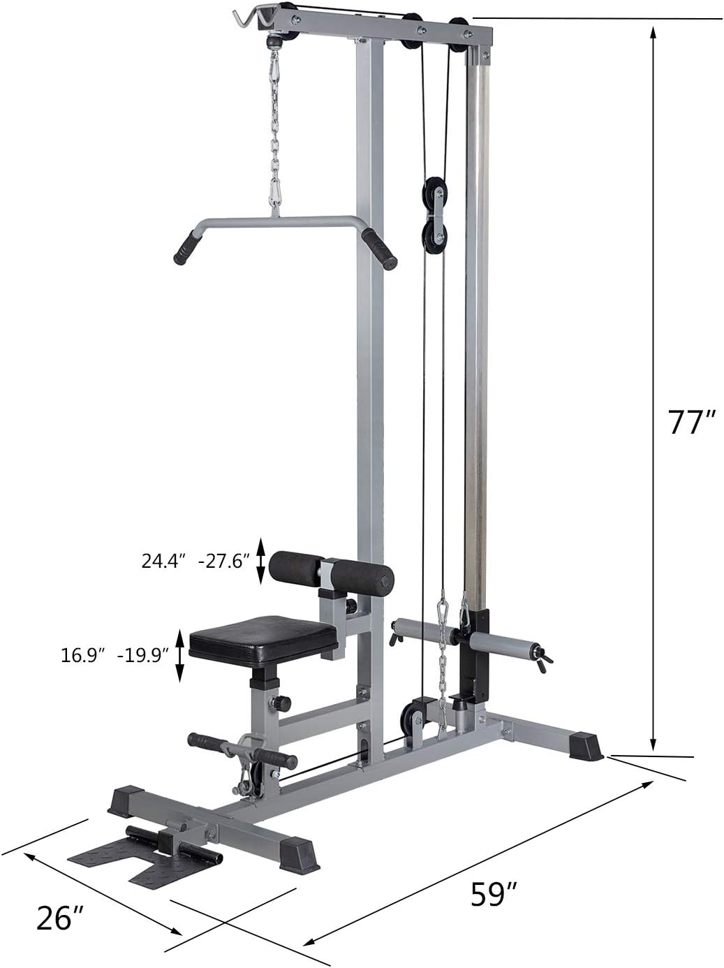 Lat Pull Down Machine Low Row Cable Fitness Exercise Body Workout