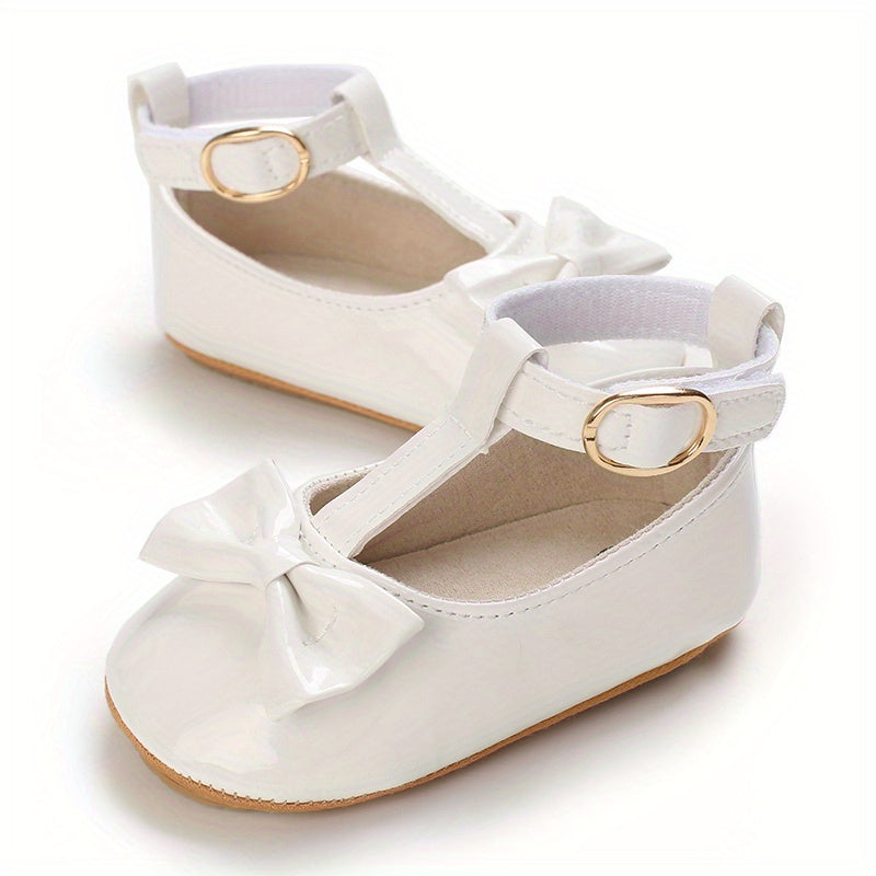Baby Girls' Prewalker Mary Jane Flats - Soft Leather, Bow Decor, Comfortable Walking