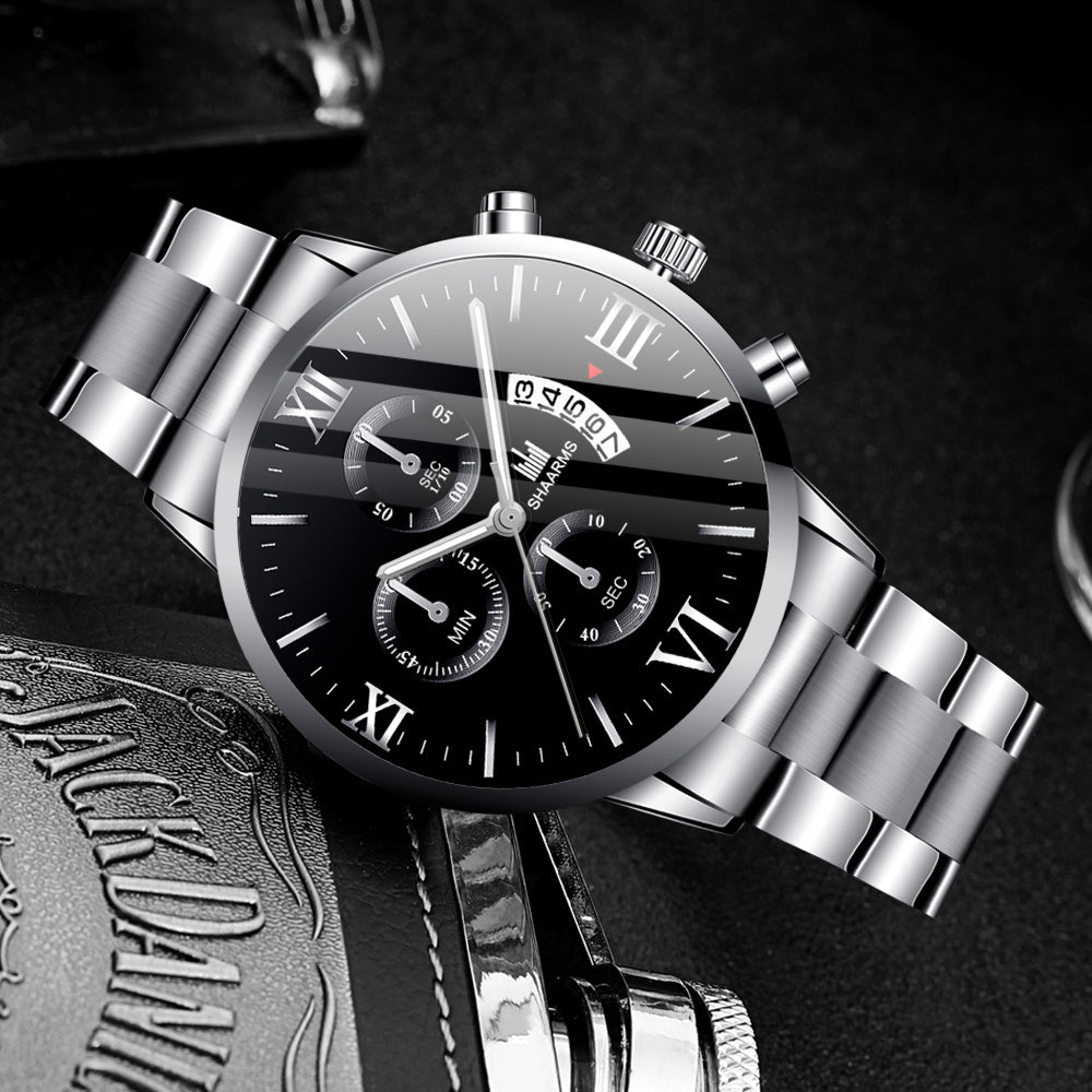 A Set Consisting Of A Men's Business Quartz Watch With Faux Three Subdials