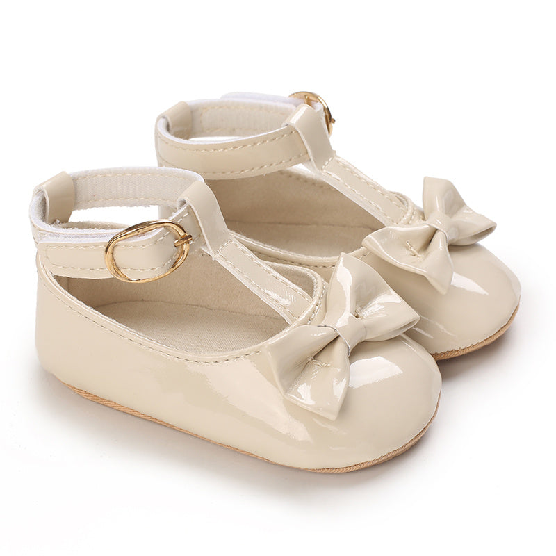 Baby Girls' Prewalker Mary Jane Flats - Soft Leather, Bow Decor, Comfortable Walking