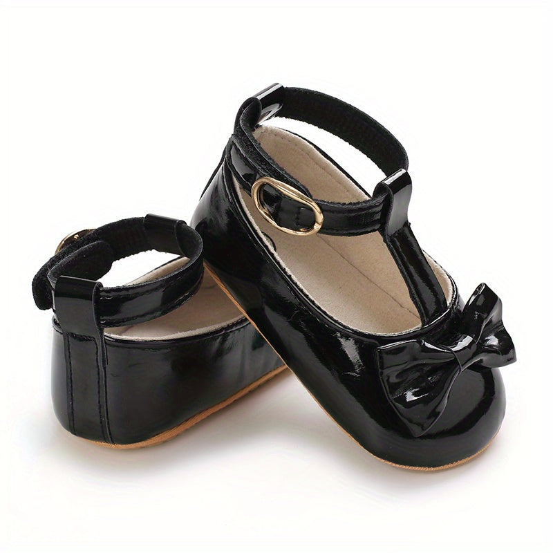 Baby Girls' Prewalker Mary Jane Flats - Soft Leather, Bow Decor, Comfortable Walking