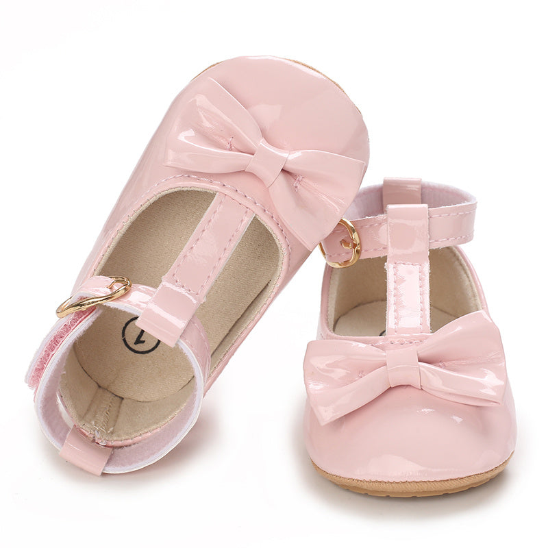 Baby Girls' Prewalker Mary Jane Flats - Soft Leather, Bow Decor, Comfortable Walking