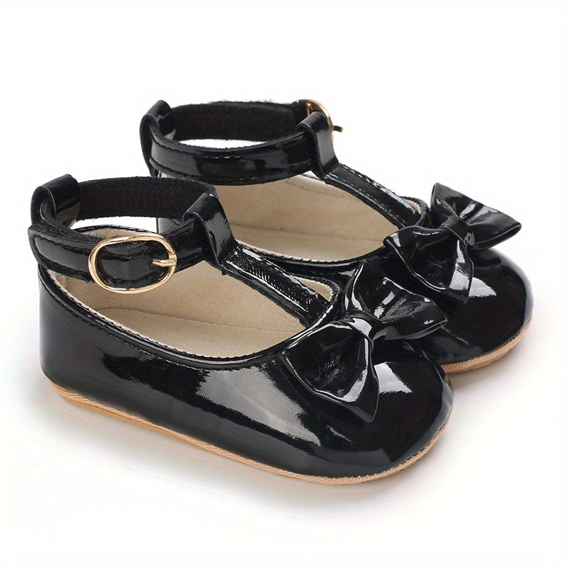 Baby Girls' Prewalker Mary Jane Flats - Soft Leather, Bow Decor, Comfortable Walking