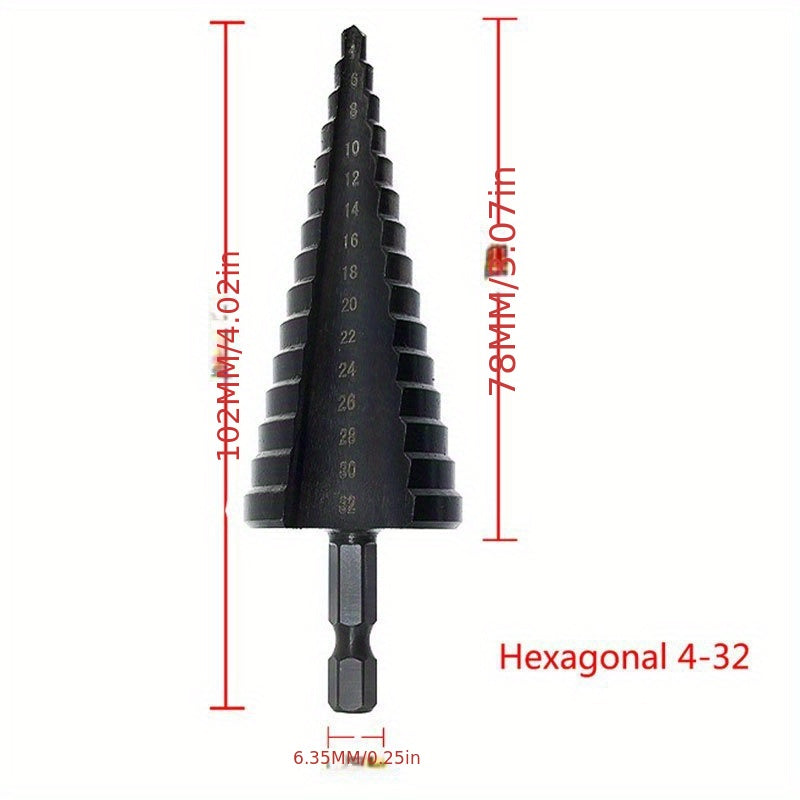 This Titanium-Coated HSS Step Drill Bit Set - Perfect For Wood & Metal!