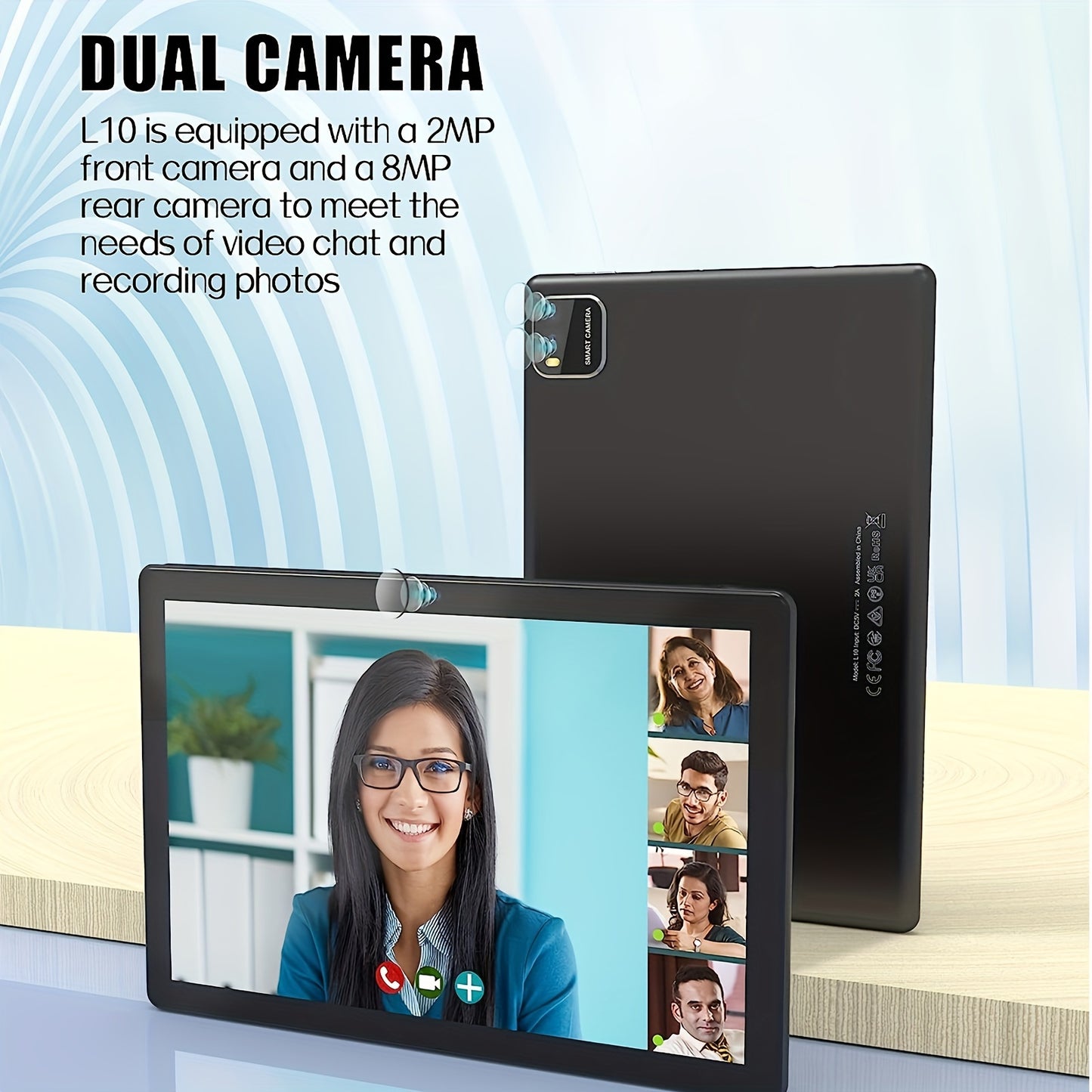 10.1 Inch Android 12 Tablet Pc, 64GB ROM 256GB Expand, Quad-Core Tablets