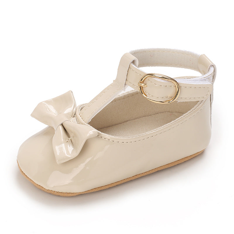 Baby Girls' Prewalker Mary Jane Flats - Soft Leather, Bow Decor, Comfortable Walking