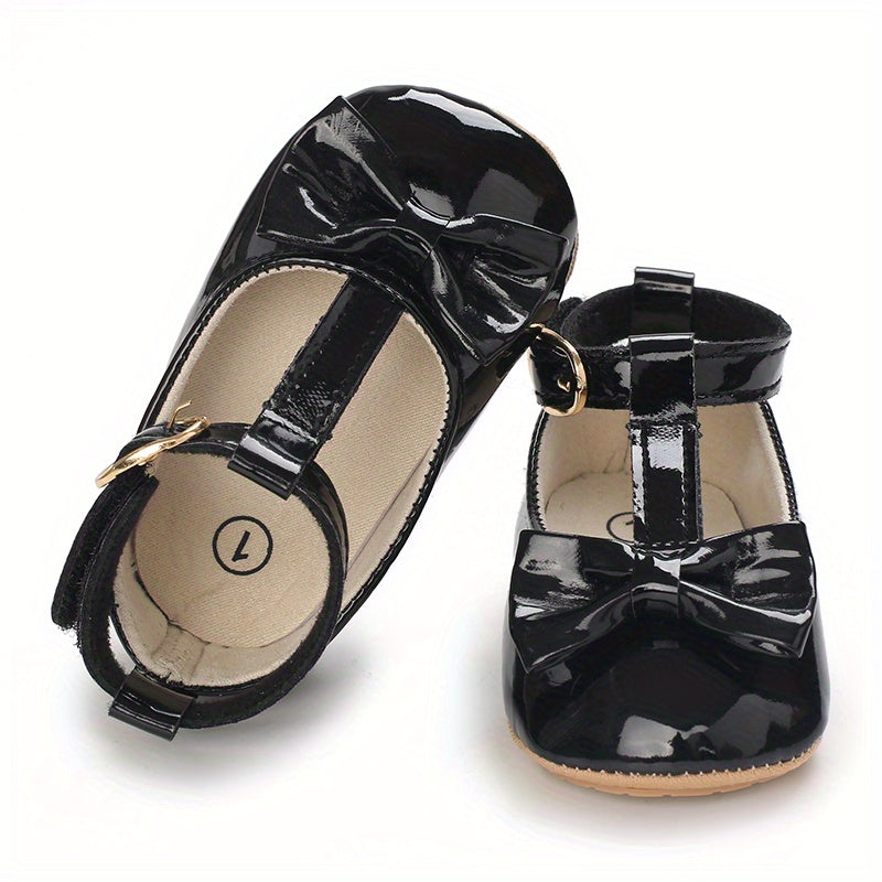 Baby Girls' Prewalker Mary Jane Flats - Soft Leather, Bow Decor, Comfortable Walking