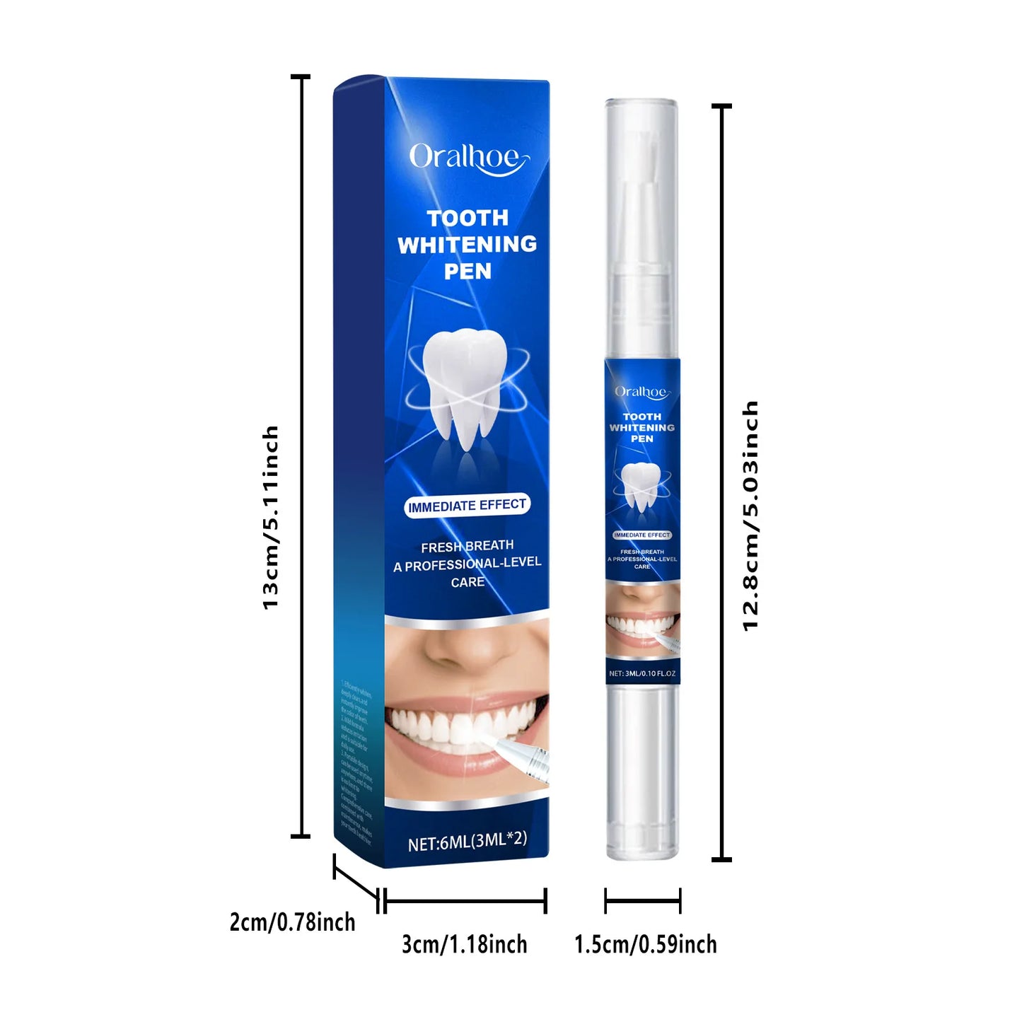 Oralhoe 3mlx2pcs Teeth Whitening Pen Stain Remove Dental Care