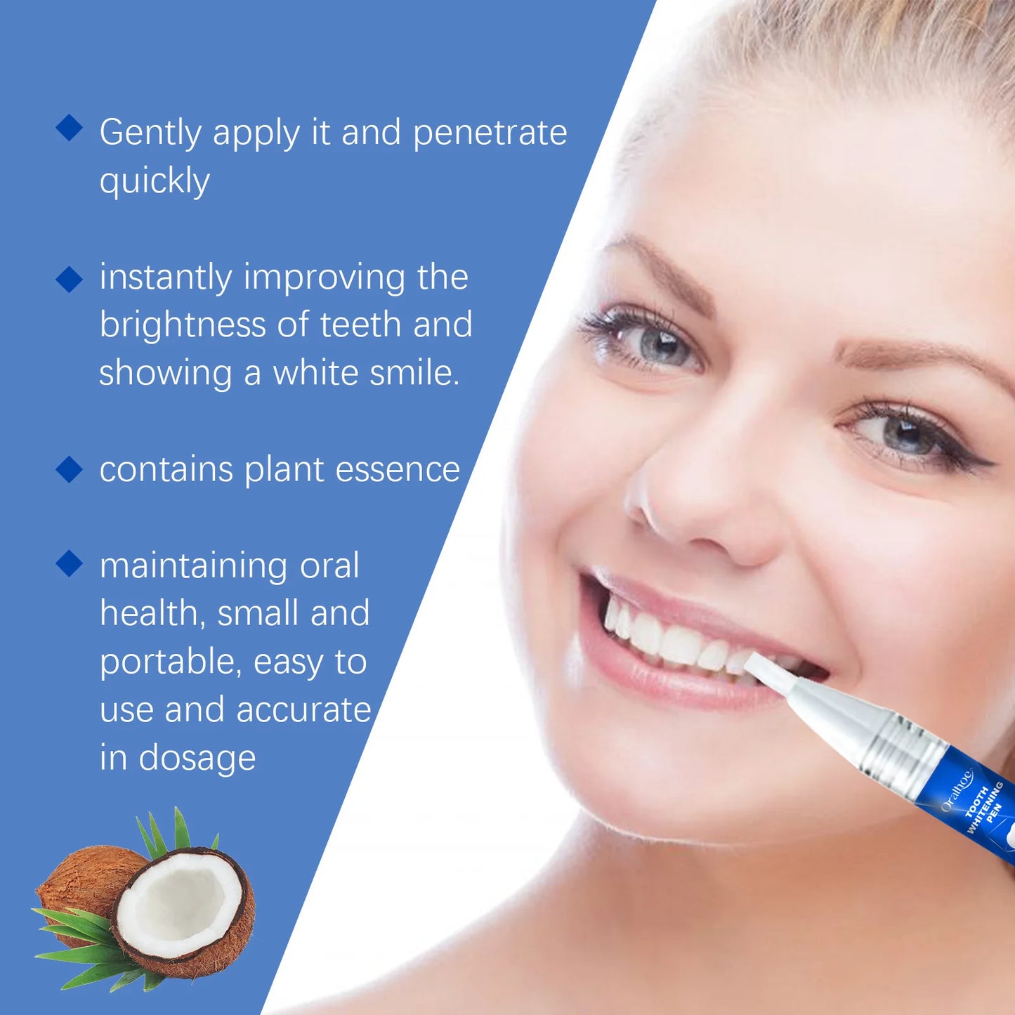 Oralhoe 3mlx2pcs Teeth Whitening Pen Stain Remove Dental Care