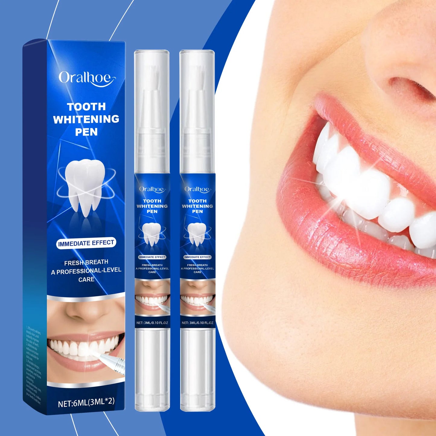 Oralhoe 3mlx2pcs Teeth Whitening Pen Stain Remove Dental Care