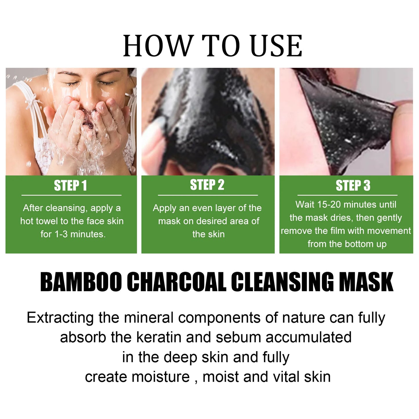 EELHOE Blackhead Remover Face Mask Oil-Control Nose Black Dots Peel off
