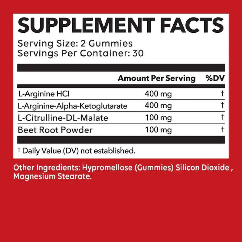Endurance Support During Exercise, Build muscle mass - 60 Gummies