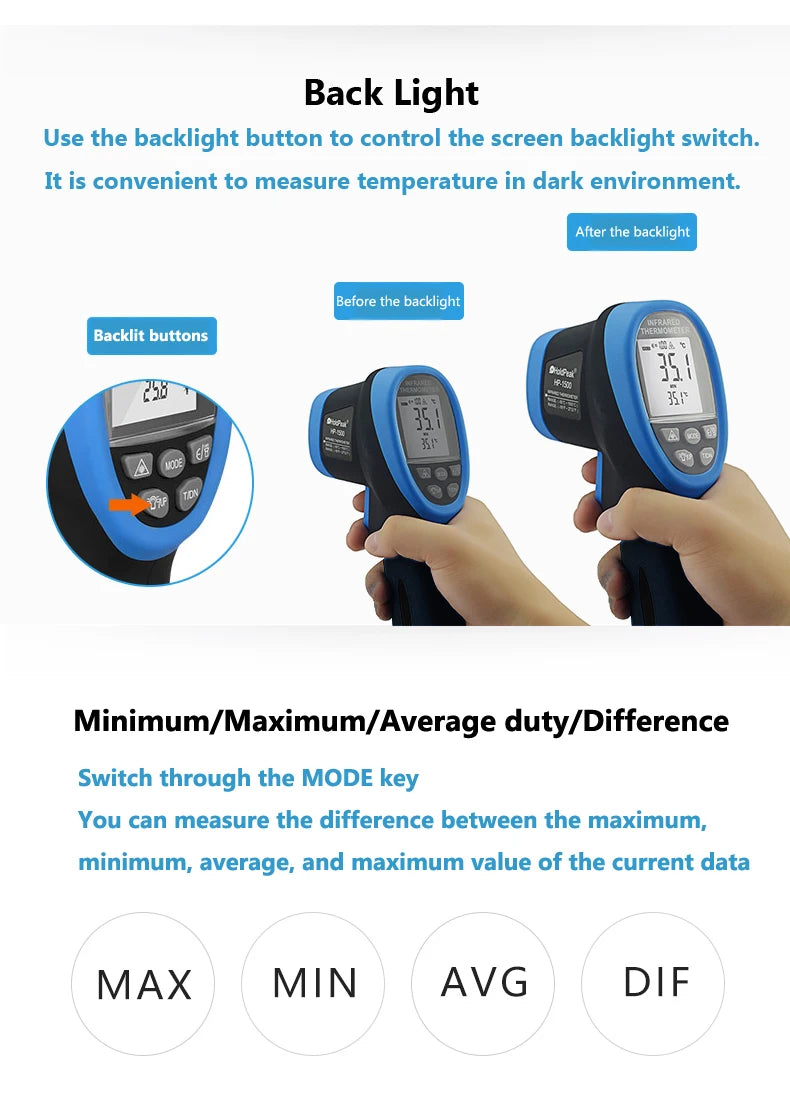 Thermometer -50-1500 Non-Contact IR Temperature Sensor Pyrometer