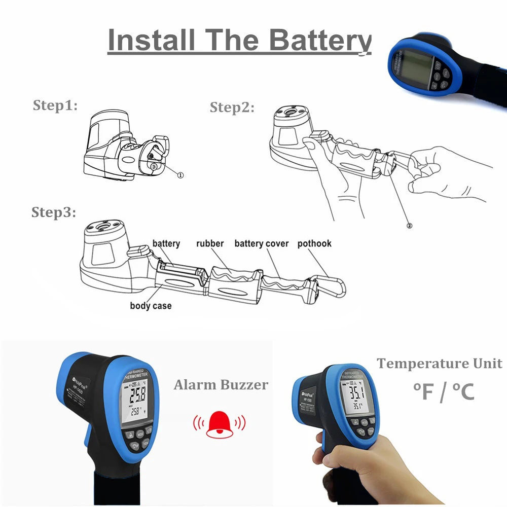 Thermometer -50-1500 Non-Contact IR Temperature Sensor Pyrometer