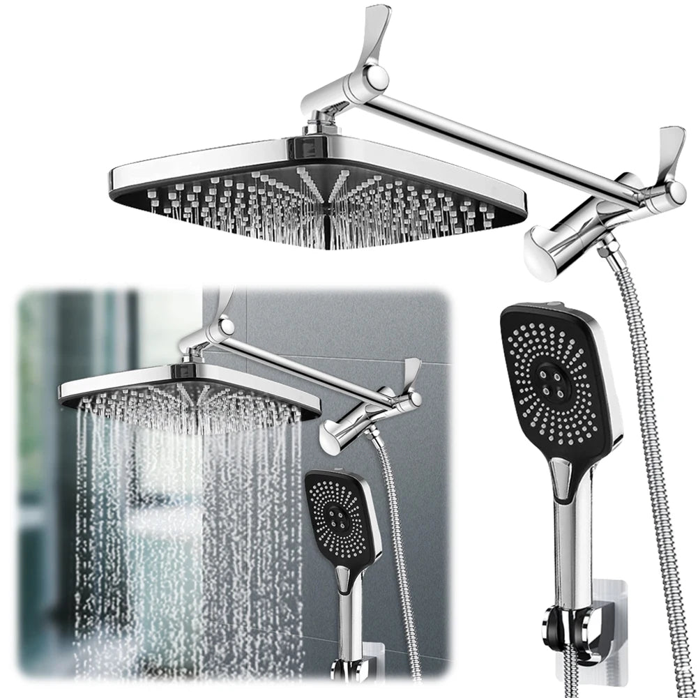 Shower Head Combo with Extension Arm Bathroom Shower Faucet Set Handheld