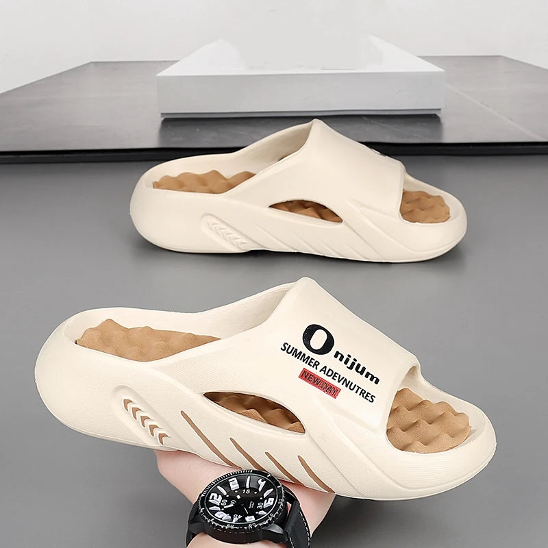 Men Massage Slippers Slides Indoor Outdoor Sandals Beach Casual