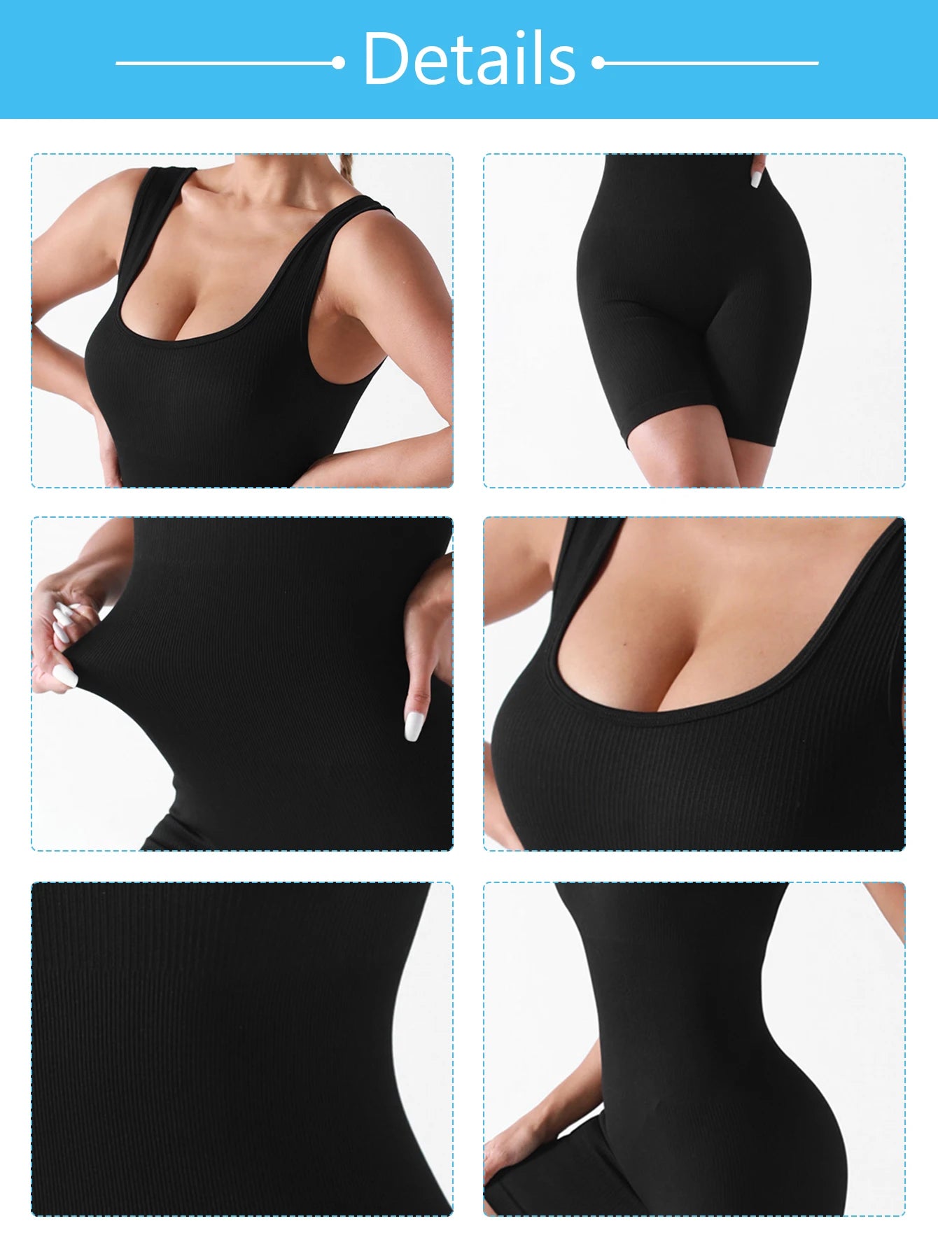 Threaded Jumpsuit Shorts Seamless Elastic Sportswear Fitness