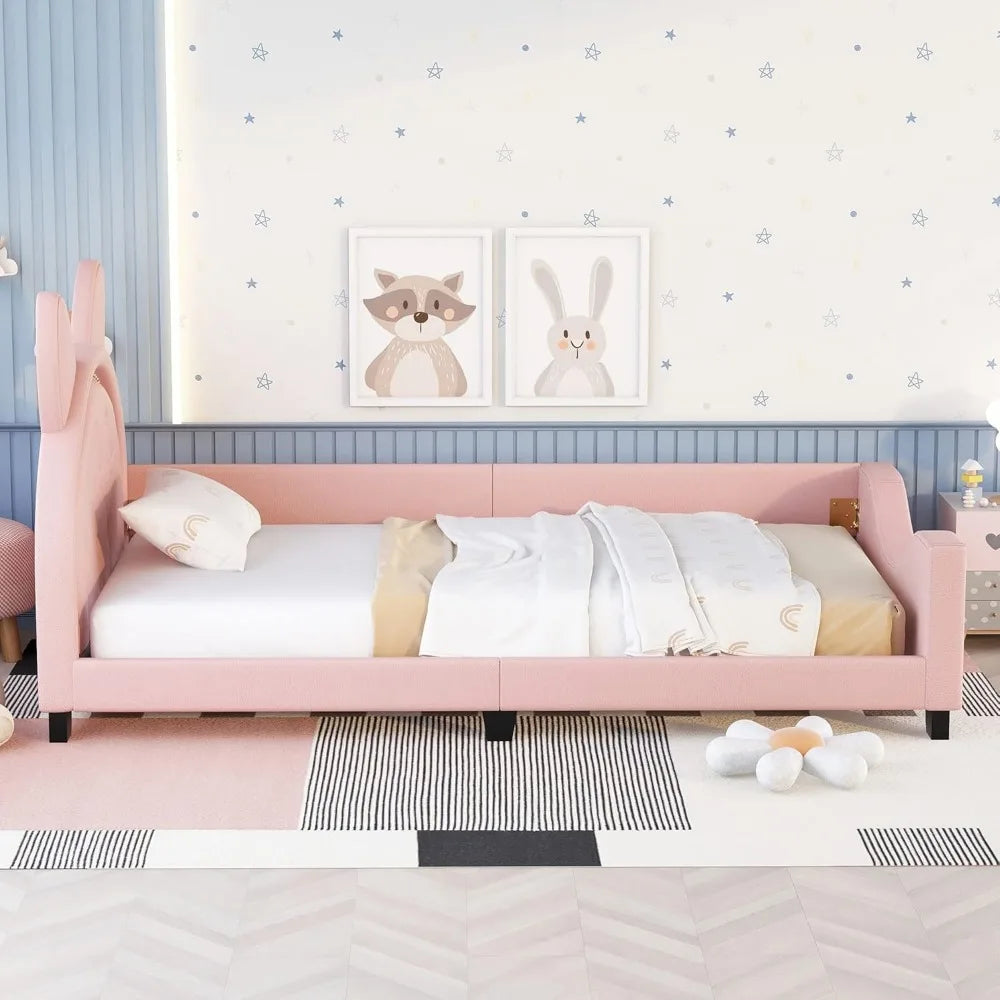 Bed Frame, with House-Shaped Headboard for Boys Girls Kids Toddle, Children Beds