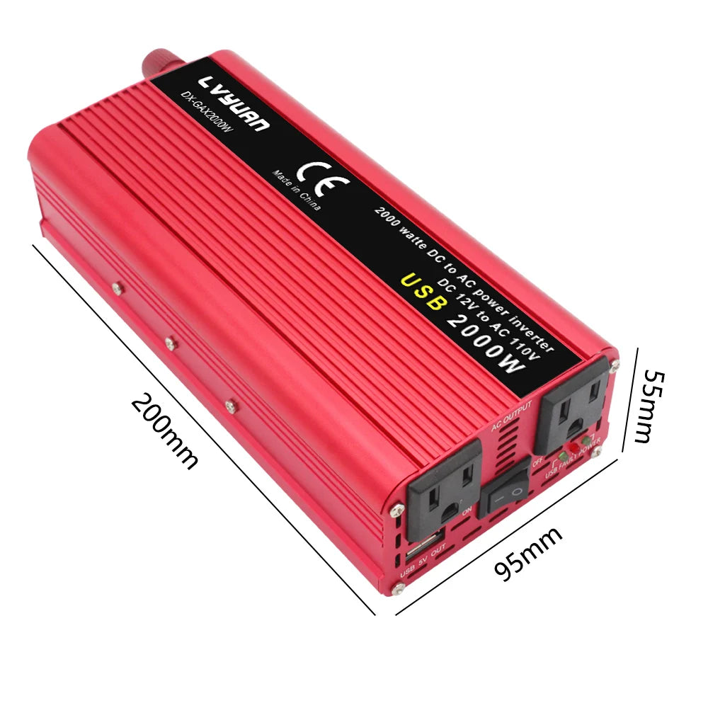 DC12V to AC110V Inverter Power 1500W/2000W/2600W Portable Car Inverter