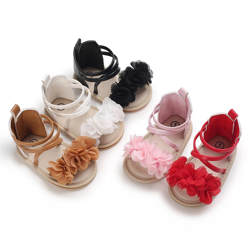 Summer Cool Baby Girl Sandals Fashion Newborn Sandal Idyllic Flower Soft Anti-slip