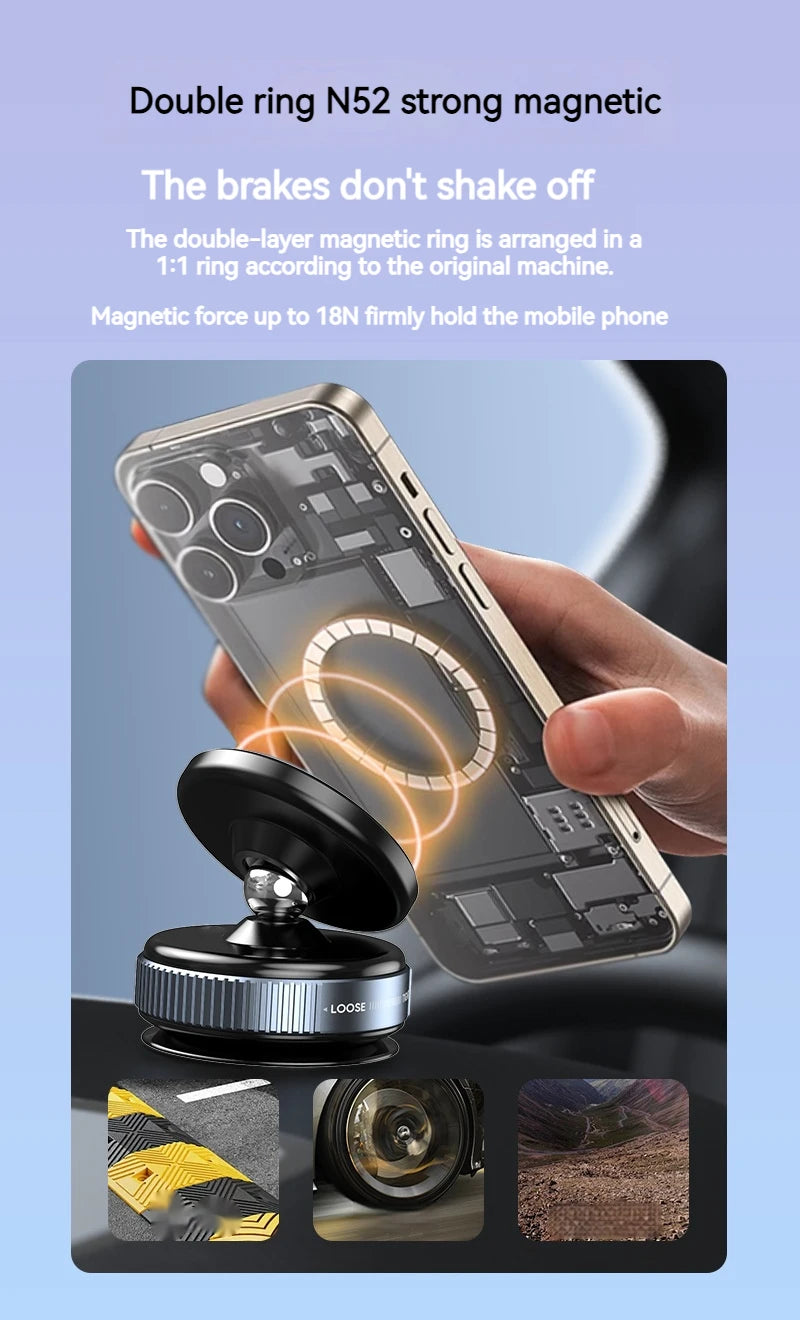 Vacuum Magnetic Car Phone Holder, Universal Suction Cup, Mirror Gym Bath Shower