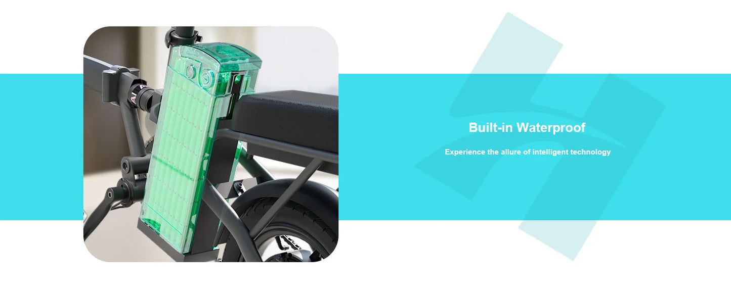 Folding Electric Bikes for Adults,14” Tire 22Mph 400W (Peak 600W)