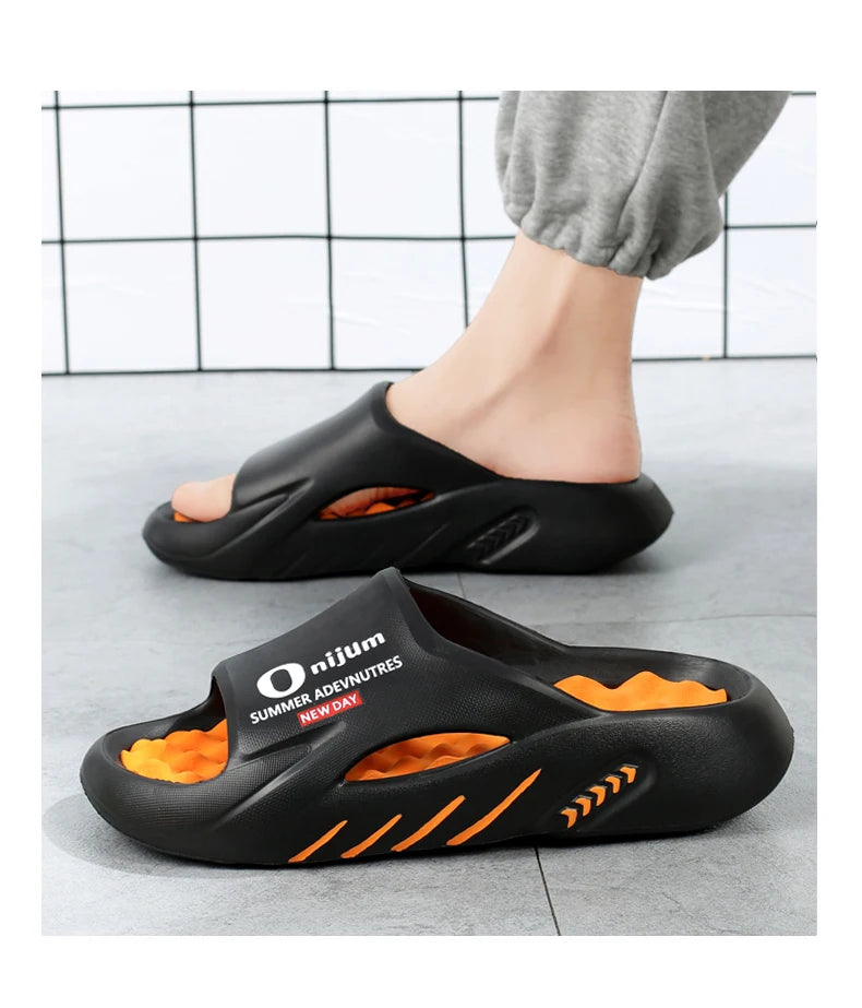Men Massage Slippers Slides Indoor Outdoor Sandals Beach Casual
