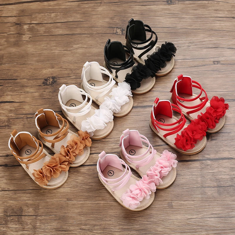 Summer Cool Baby Girl Sandals Fashion Newborn Sandal Idyllic Flower Soft Anti-slip