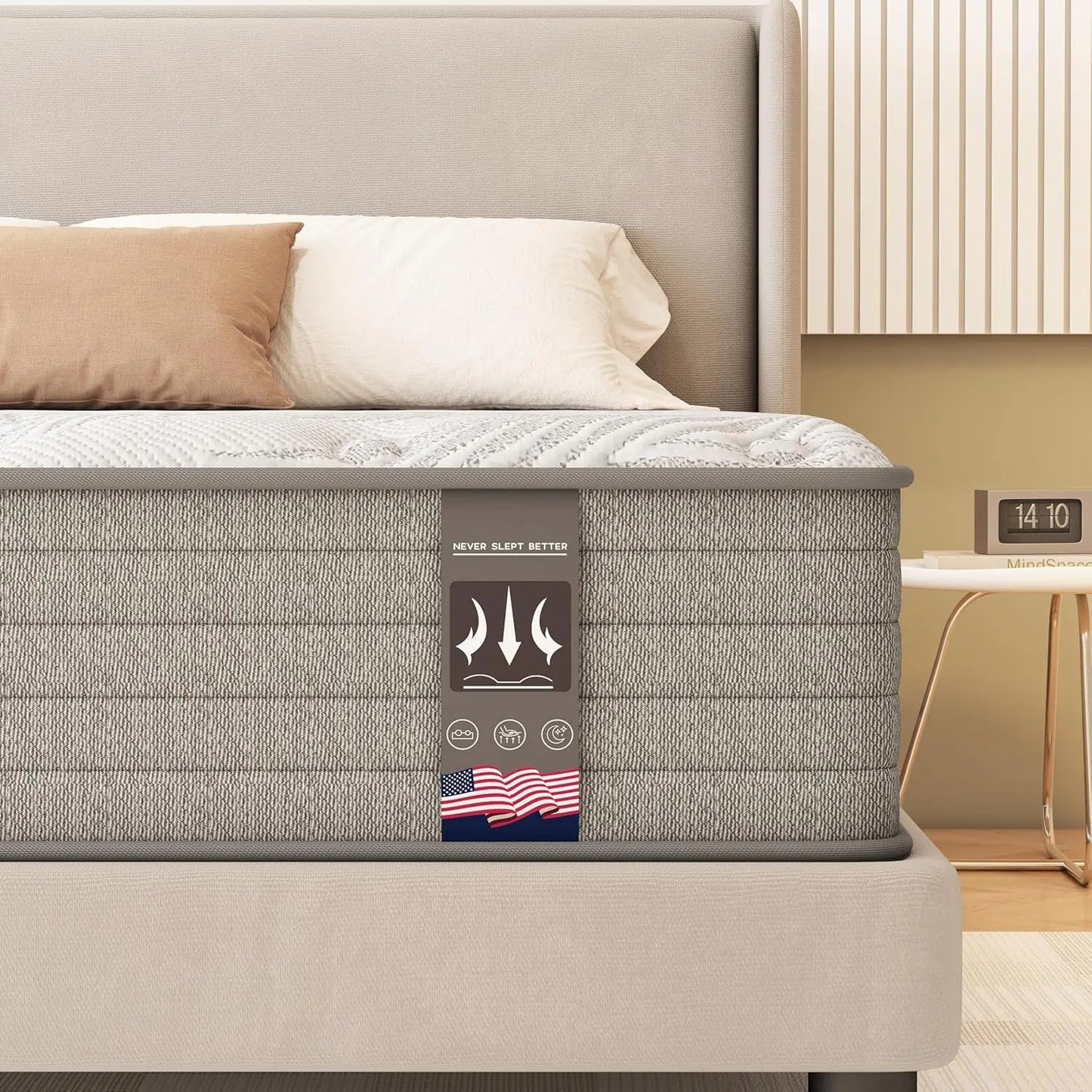 Queen Mattress,12 Inch Hybrid Queen Size ,Individually Pocket Springs for Pressure Relief