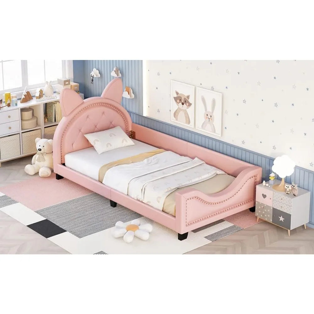 Bed Frame, with House-Shaped Headboard for Boys Girls Kids Toddle, Children Beds