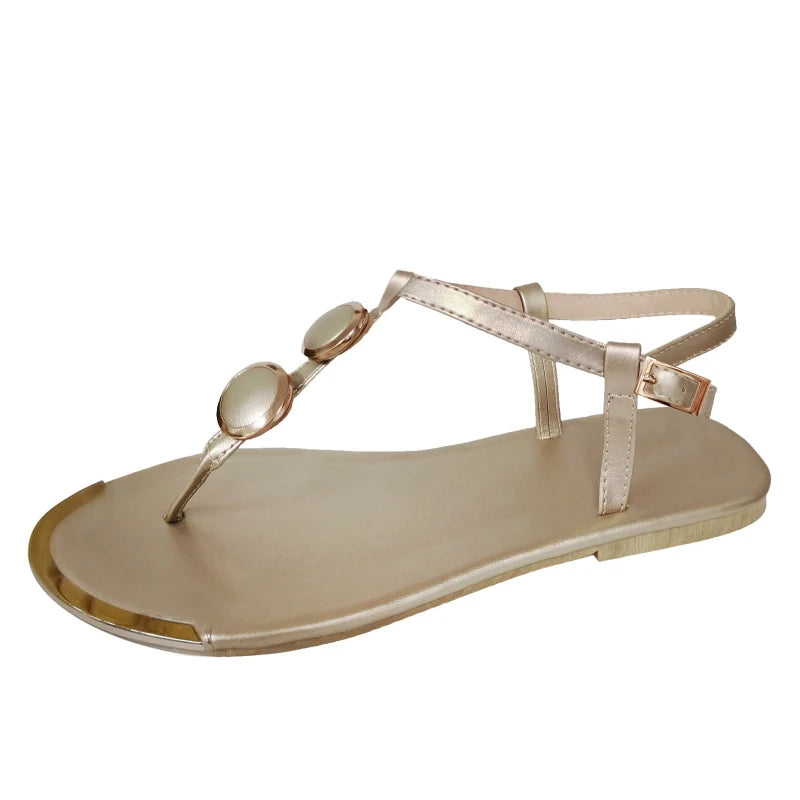 Sandals Women Fashion Casual Beach Outdoor Flip Flop Sandals Metal