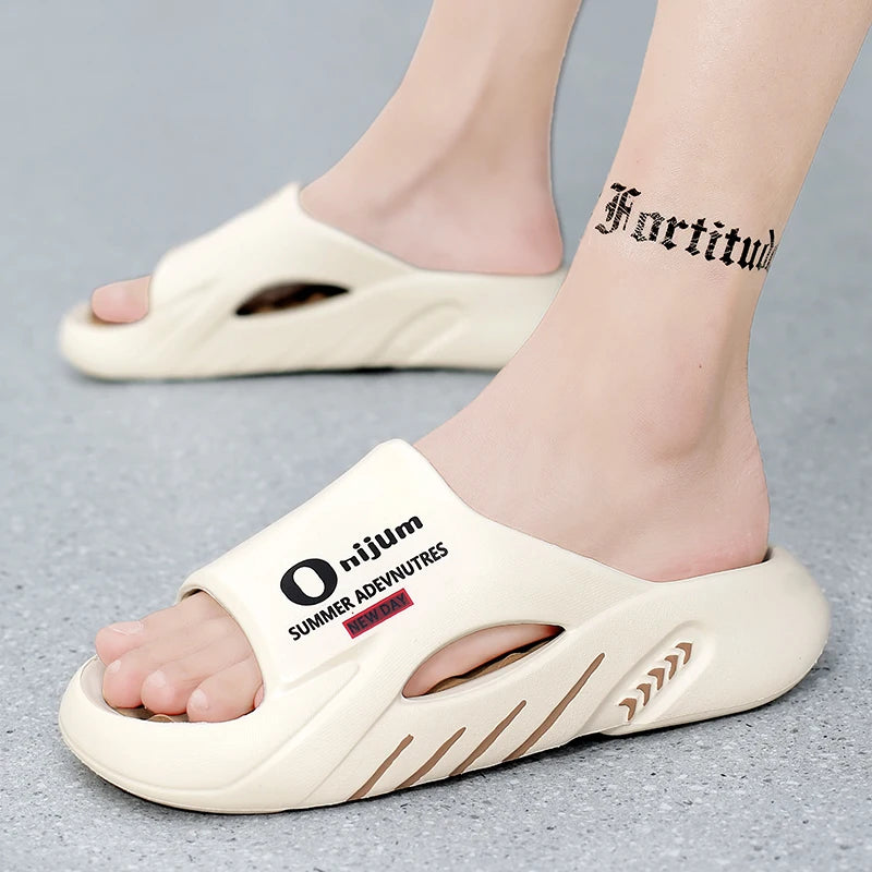 Men Massage Slippers Slides Indoor Outdoor Sandals Beach Casual