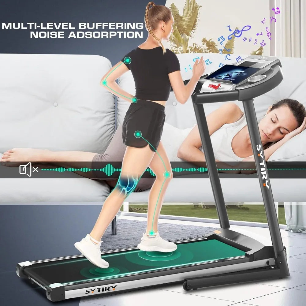 Treadmills with TV Screen and WiFi, Smart Folding Treadmill Machine, 3D Virtual Sports Scene