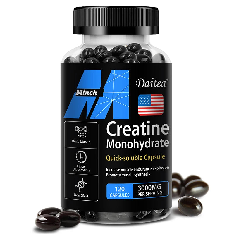 Creatine Monohydrate 3000 Mg, Easy To Absorb, Supports Strength, Muscle
