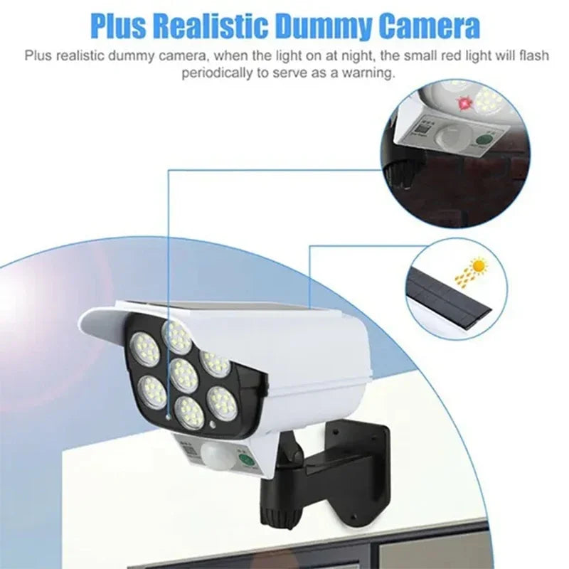77LED Solar Light Simulation Security Dummy Camera Motion Sensor Outdoor