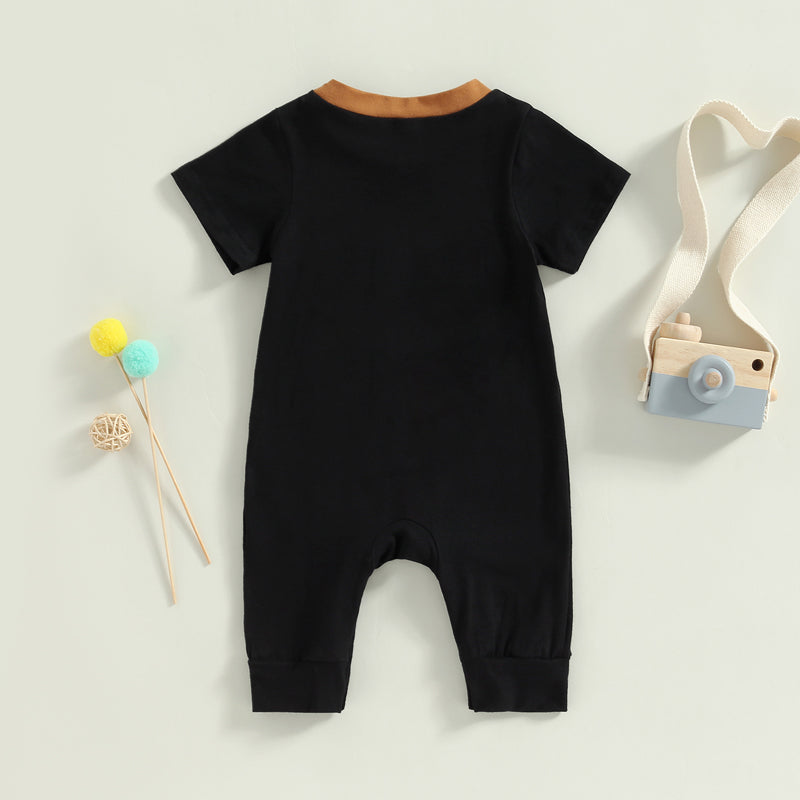 Lioraitiin 0-18M Newborn Baby Boys Summer Jumpsuit Round Neck