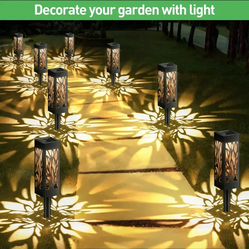 8 PACK Outdoor Upgraded Bright Solar Pathway Lights Bigger Size Decorative