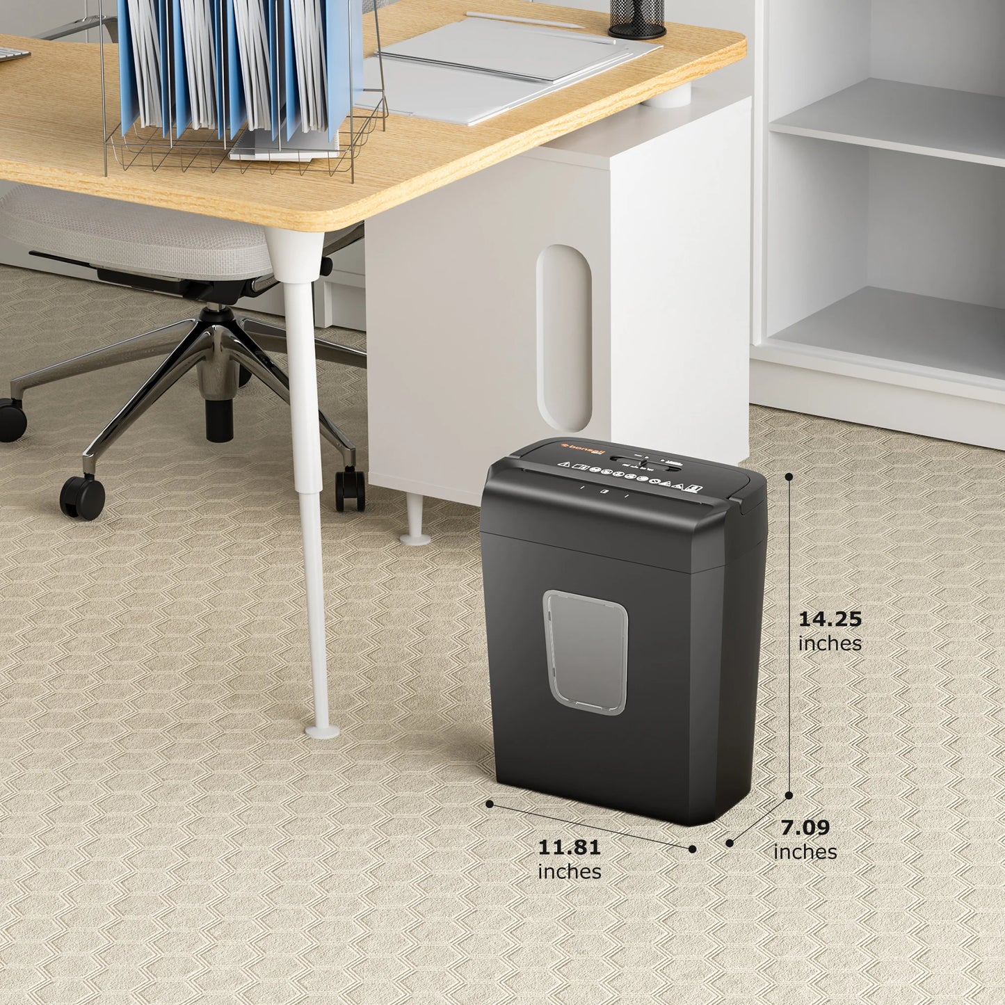 Bonsaii 6-Sheet Cross Cut Paper Shredder for Home Office Use Shredder with Handle