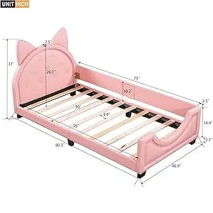 Bed Frame, with House-Shaped Headboard for Boys Girls Kids Toddle, Children Beds
