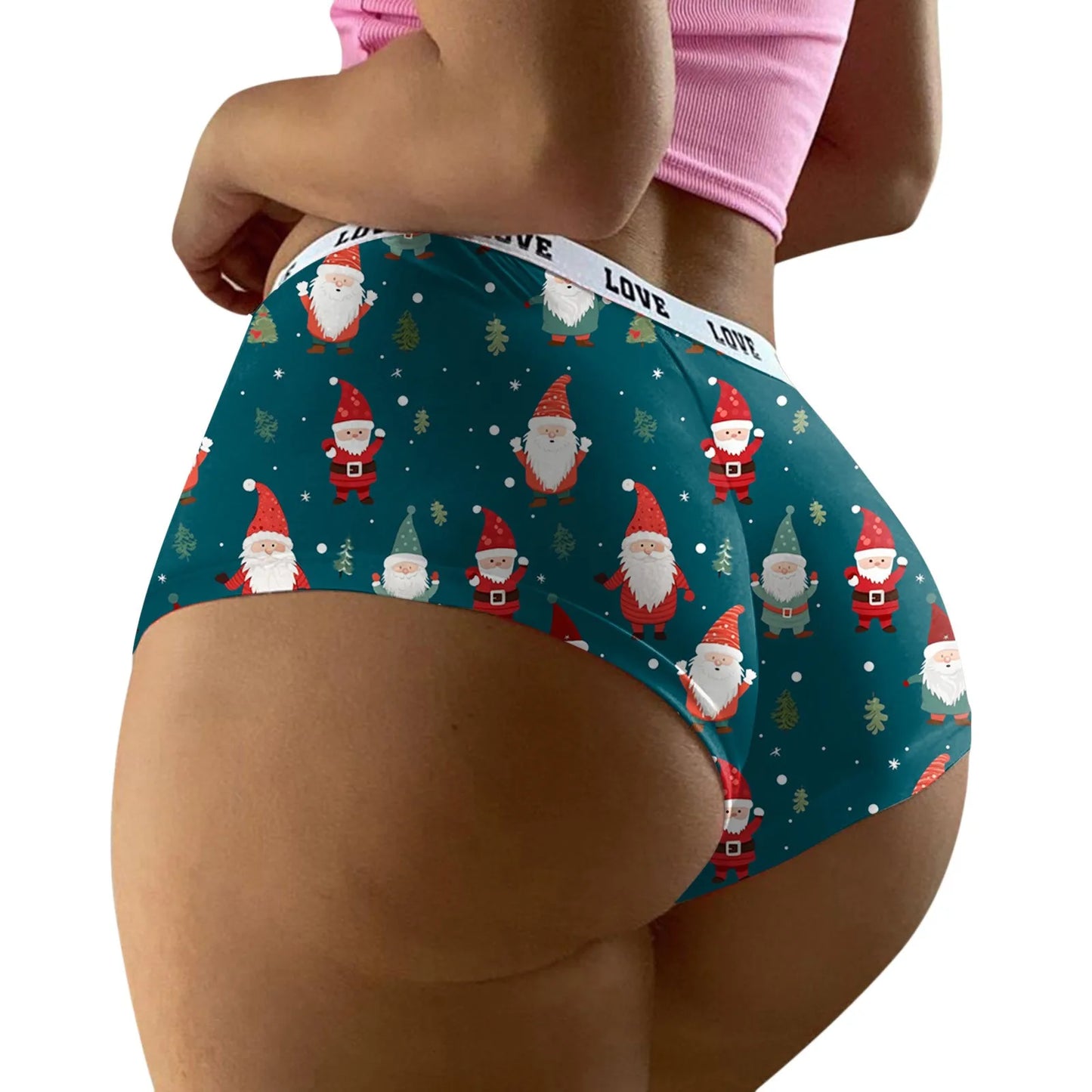 Women'S Underwear Plus Size Cheeky Womens Christmas Print Shorts Funny Boxer Brief Underwear Ropa Interior Sexy Mujer 2024