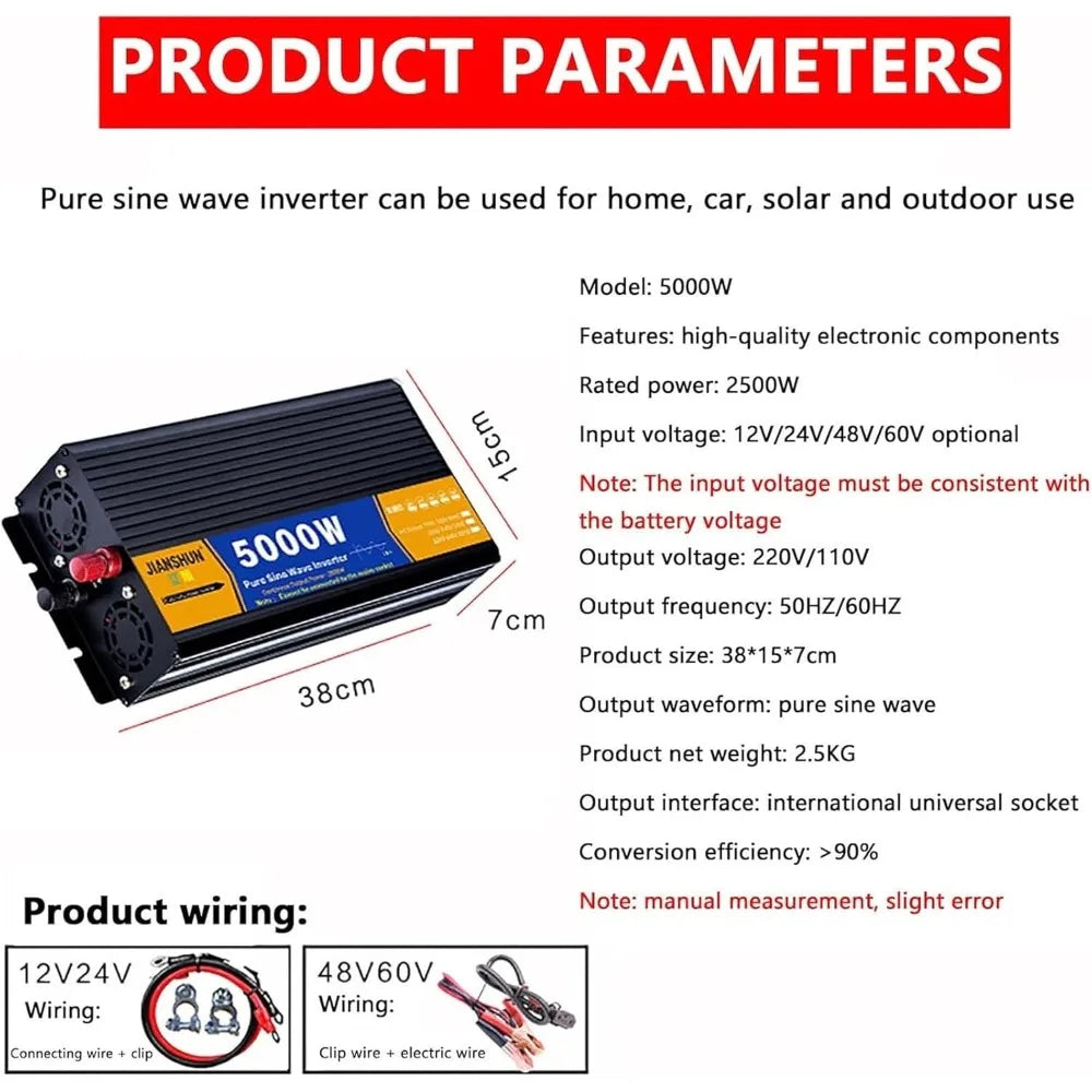 Pure Sine Wave Inverter 3000W 4000W 5000W Peak 110V 220V 230V 240V